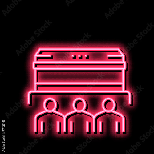funeral commemoration neon glow icon illustration