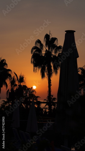 Sunset on the beach in the Turkey