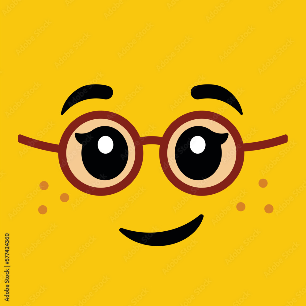 Lego minifigure yellow head yellowhead with glasses freckles and a