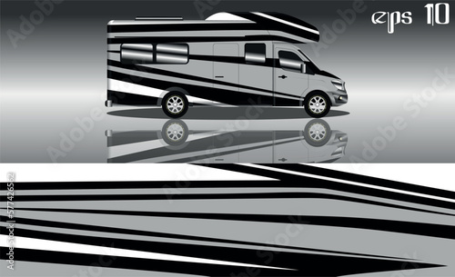 camper van car wrap design vector
