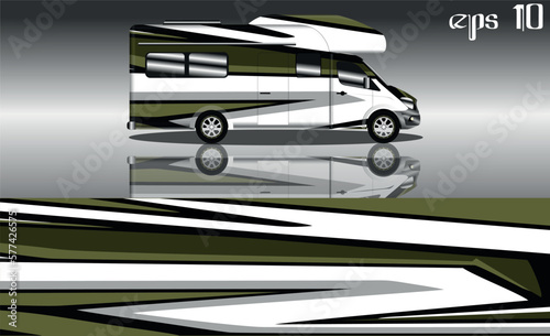 camper van car wrap design vector