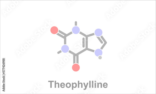 Simplified scheme of the theophylline molecule.  photo