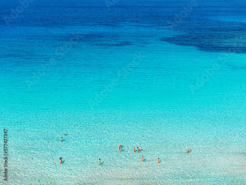 Canvas Print paradise sea turquoise beach sicily lampedusa