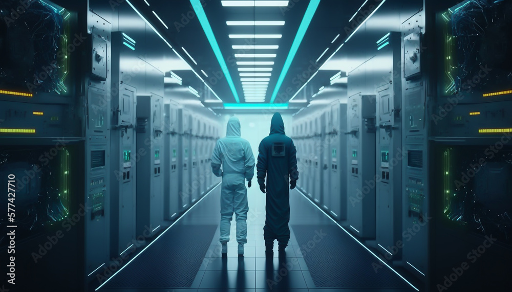 Scientists in protective gear are inspecting masks for quality assurance. Ensure that meet safety standards and provide adequate protection from potential threats. generative ai. Scientists in protective gear are inspecting masks for quality assurance. Ensure that meet safety standards and provide adequate protection from potential threats. generative ai.