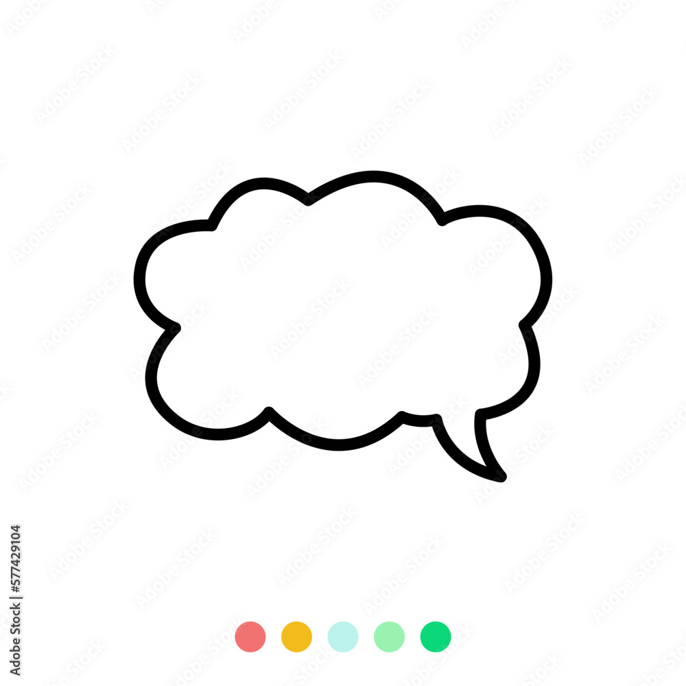 Speech bubbles linear vector element, Text balloon, Vector icon. Speech bubbles linear vector element, Text balloon, Vector icon.