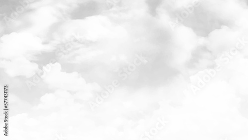 Black grey Sky with white cloud and clear abstract. Backdrop for wallpaper backdrop background. White background of blurred sky and clouds in horizontal view.