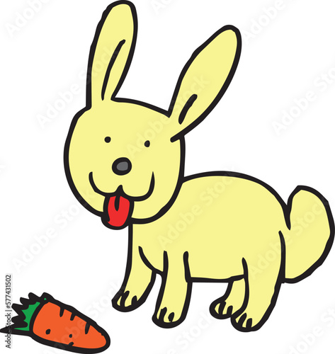 bunny with a carrot vector illustration © Vactora