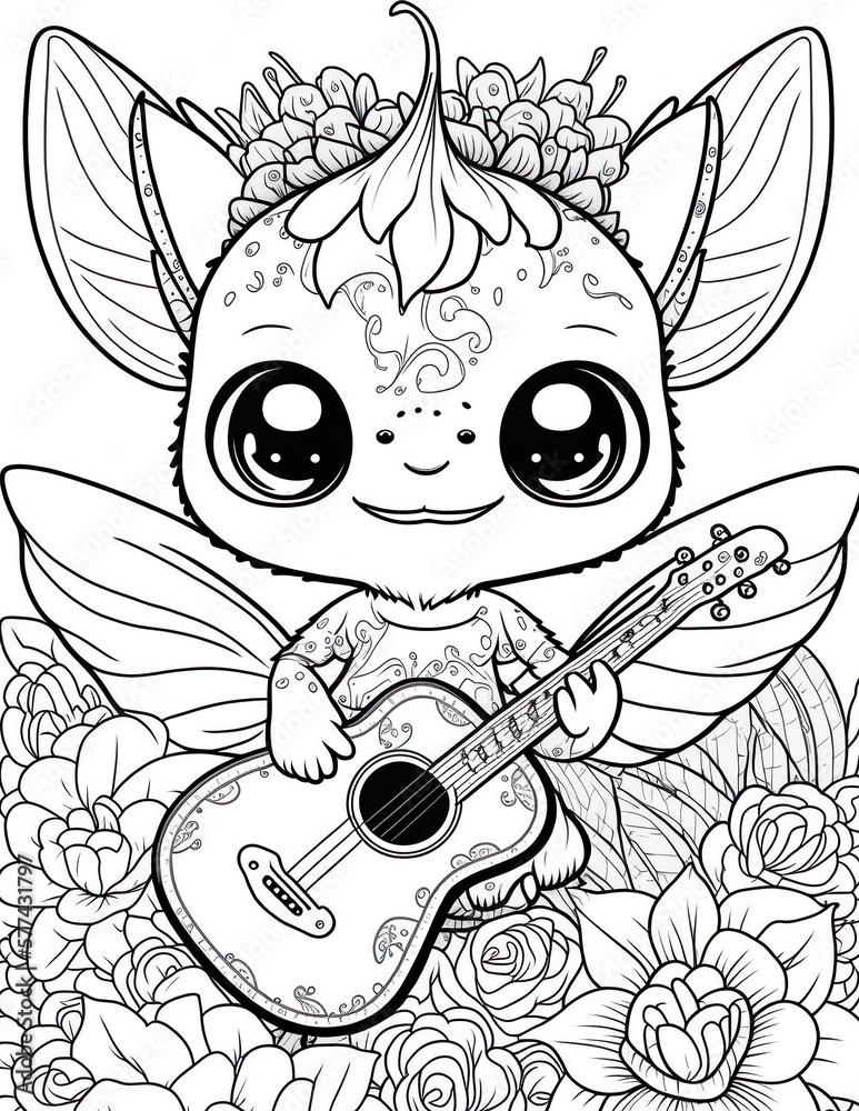 Adorable Creepy Monster Coloring Page, Cute Monster Coloring Page