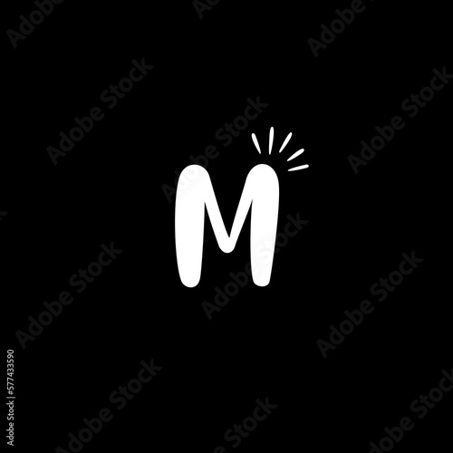shining creative Letter M Logo design on black background