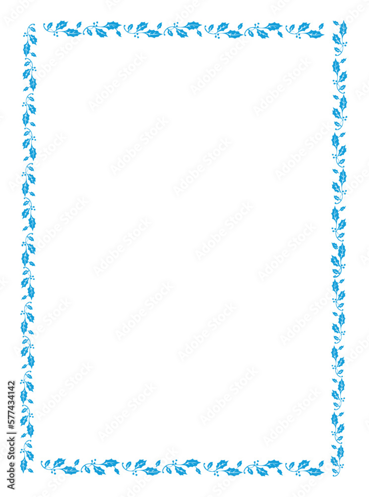 vector floral leaves blue frame for text and picture vector floral leaves blue frame for text and picture