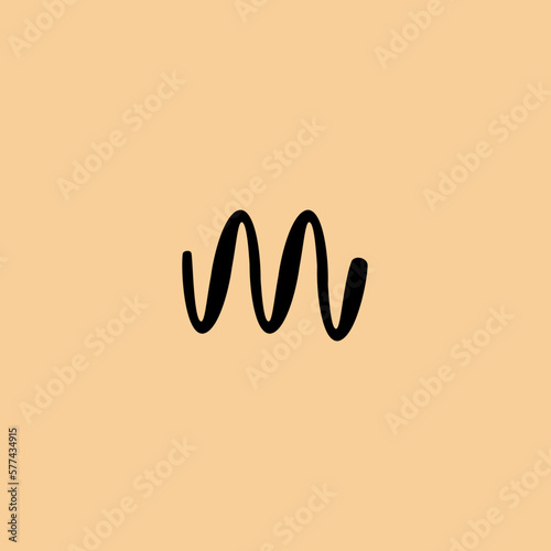 black brush Logo design on beige background