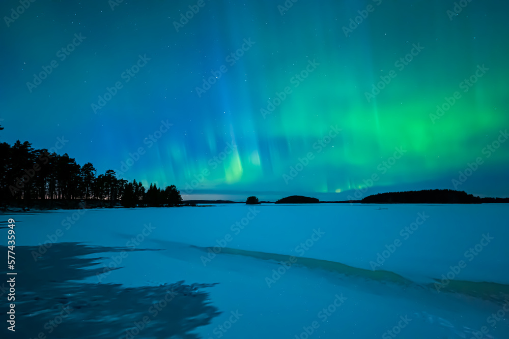 Northern light, abstract natural background In north of Sweden.