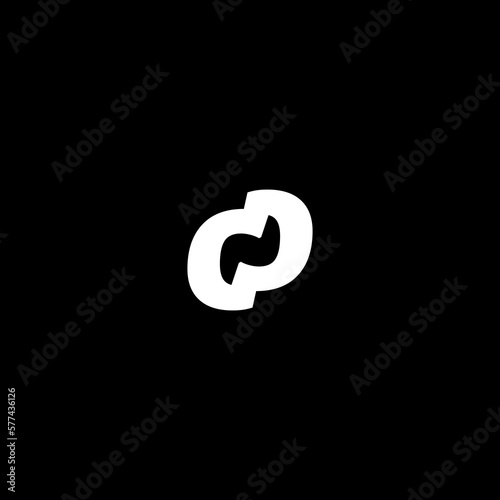 abstract embossed white logo on black background