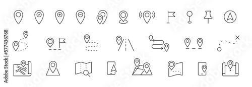 Location pin icon set. Map pin icon. Location pointer collection. EPS 10