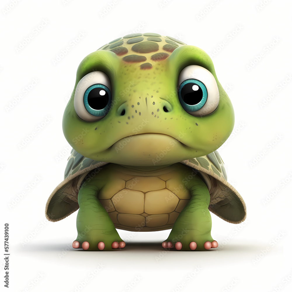 Fototapeta premium Turtle Isolated on White Background. Generative AI