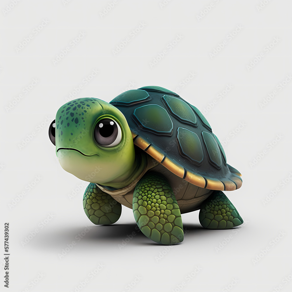 Fototapeta premium Turtle Isolated on White Background. Generative AI