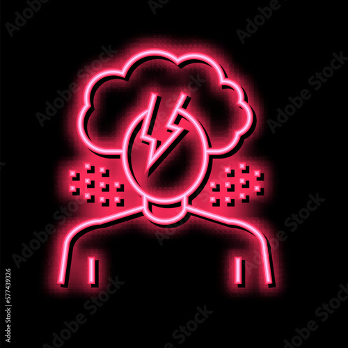 depression psychological problems neon glow icon illustration