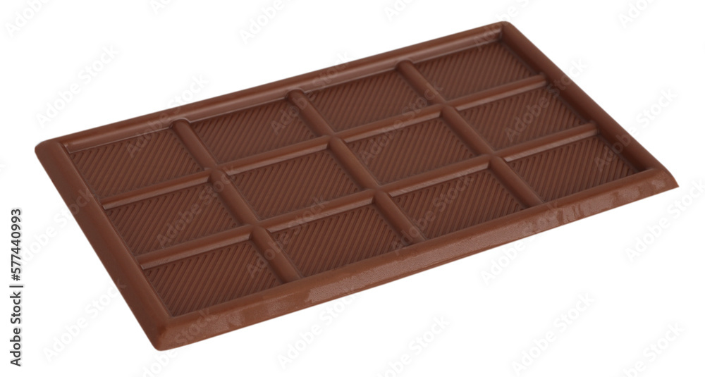 Simple brown chocolate bar isolated on white background Simple brown chocolate bar isolated on white background
