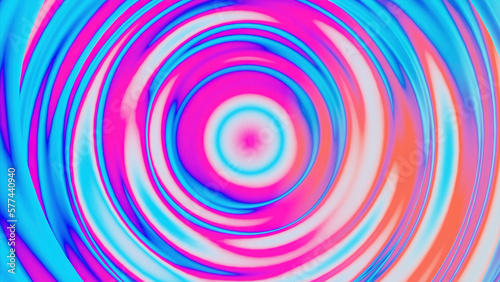 Hypnotic colorful contrasting spiral. Design. Spinning circles creating effect of a tunnel.