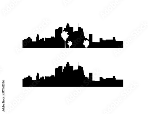 Los Angeles Skyline Silhouette Pack (with and without palm trees)