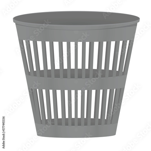 Grey waste bin. vector illustration