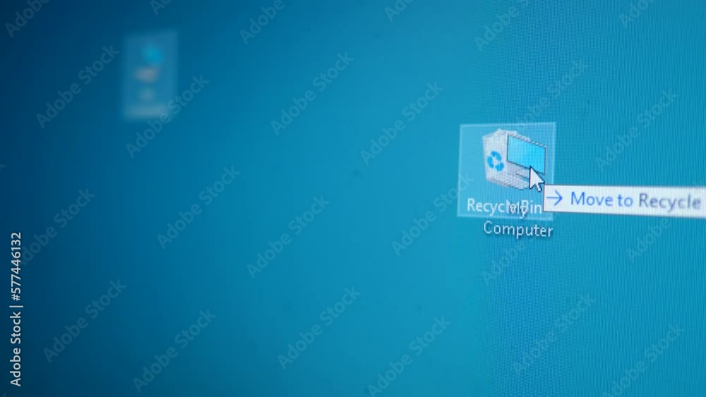 Video Stock Closeup image of a PC desktop on a monitor screen. The