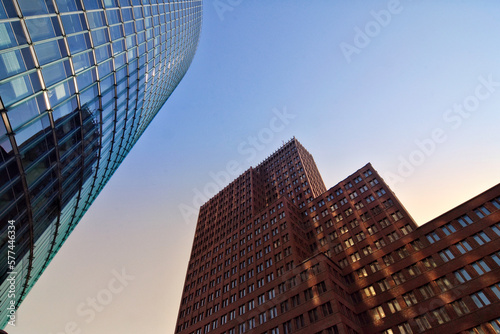 Low angle view of skyscrapers in Berlin