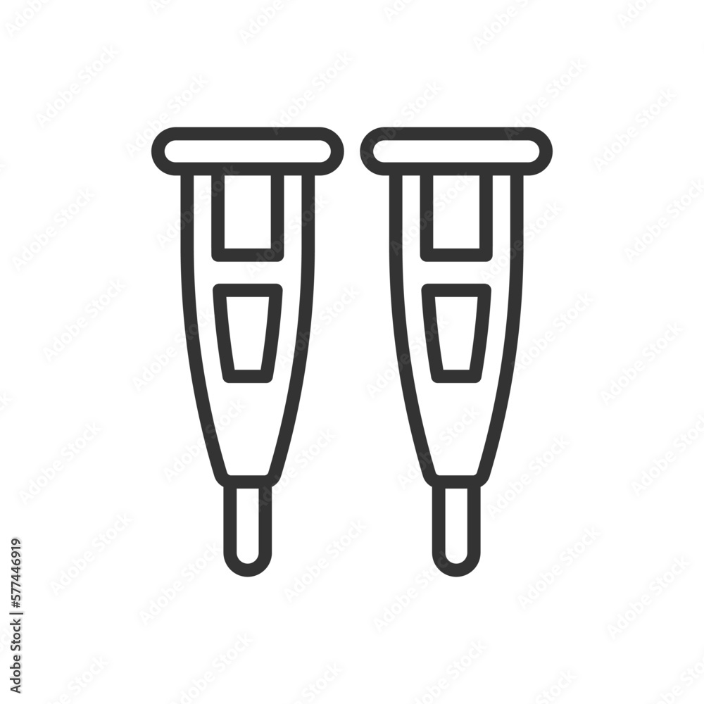 Crutches Equipment Icon - Walking Stick Icon Crutches Equipment Icon - Walking Stick Icon