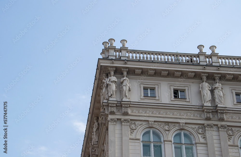 Details of a building facade in Vienna