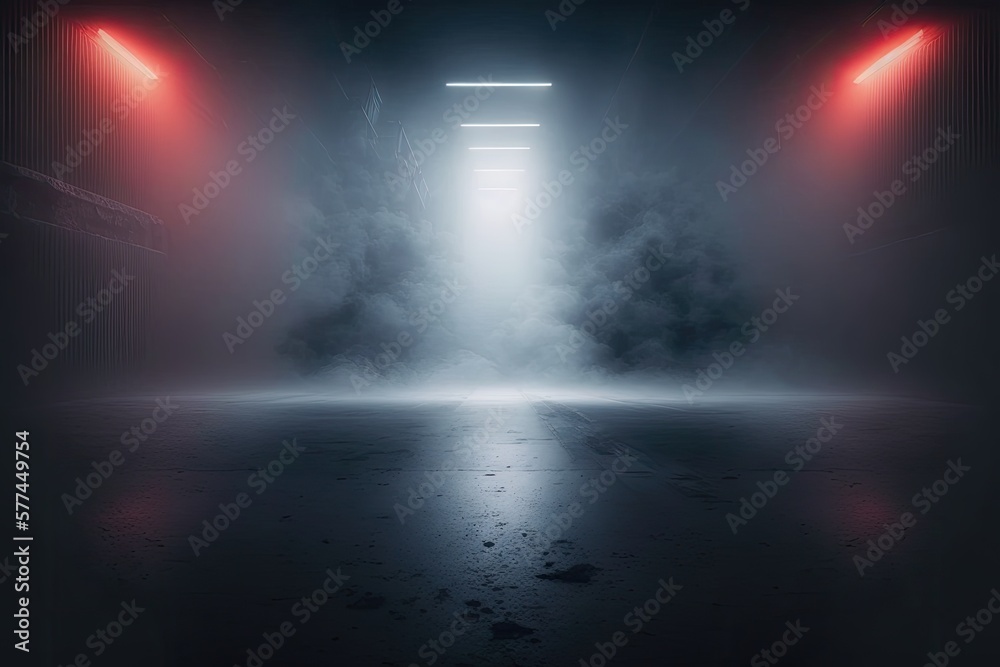 Obraz premium Abstract scene, fog, light, empty room