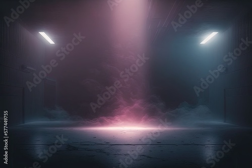 Abstract scene, fog, light, empty room © Pandora Designs