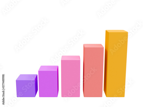Free Download 3d blank bar graph template. bar chart mock up. data analysis. colorful statistic bar chart. 3d illustration. - GFXLoad