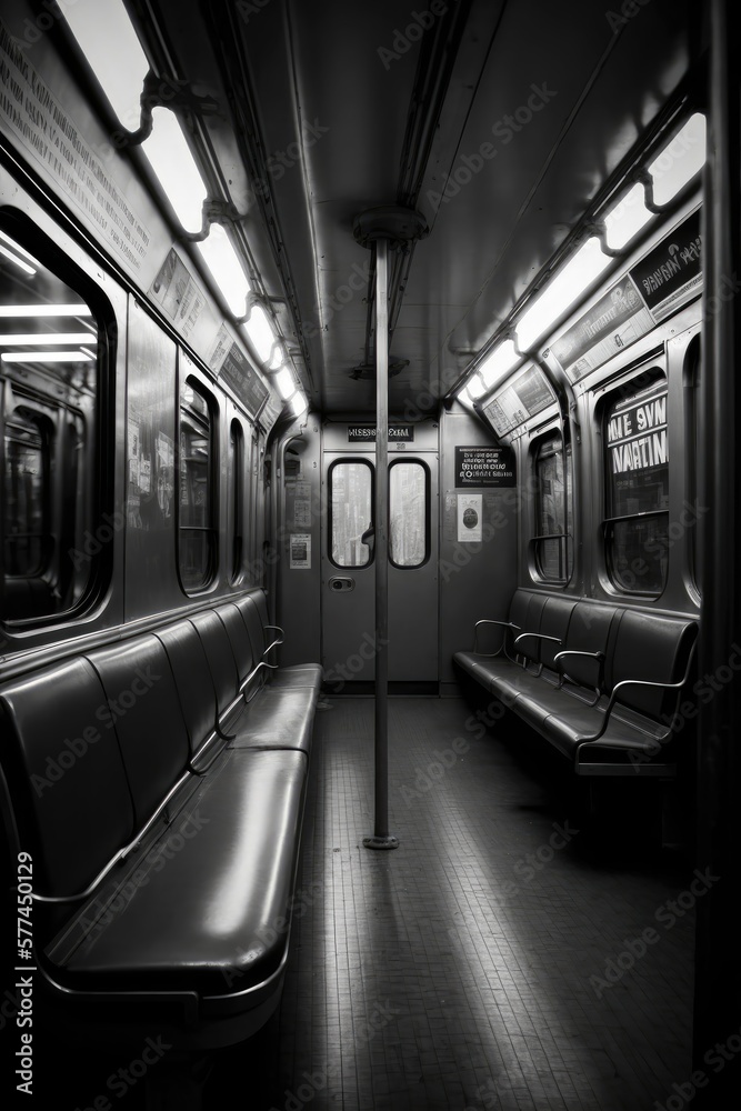 New York city subway no people. Generative AI