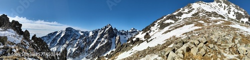 Beautiful snowy hills in High Tatras mountains, Slovakia