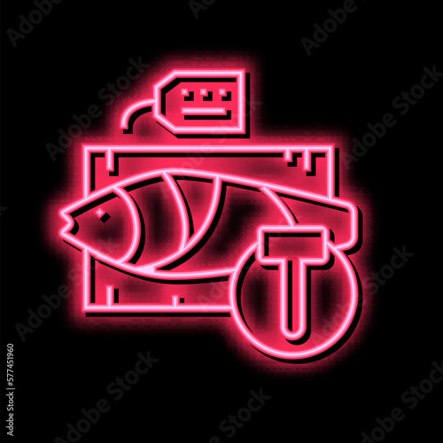 tuna fish auction rate neon glow icon illustration