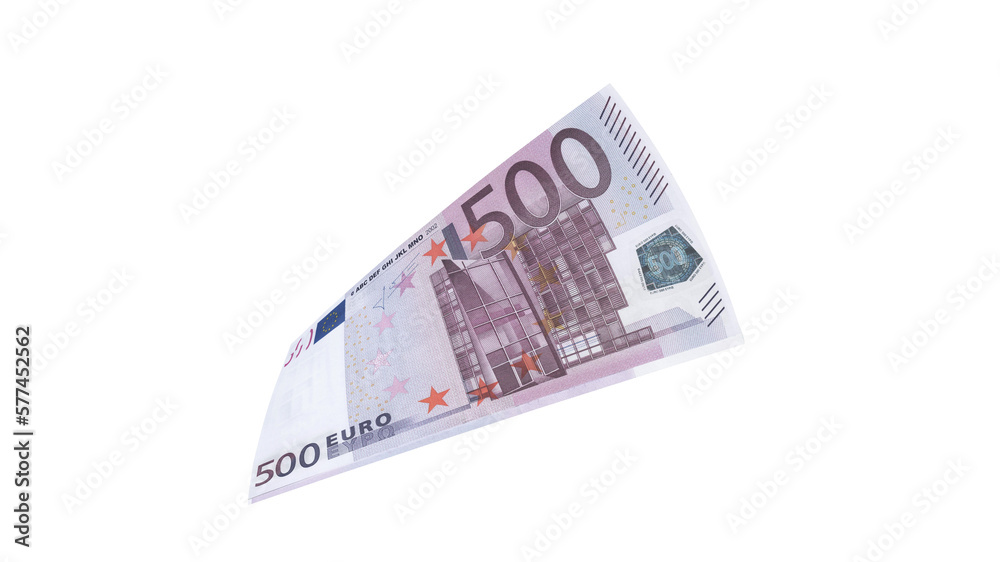 500 euros flying alone on a transparent background. Europe euro. 3d rendering. 500 euros flying alone on a transparent background. Europe euro. 3d rendering.