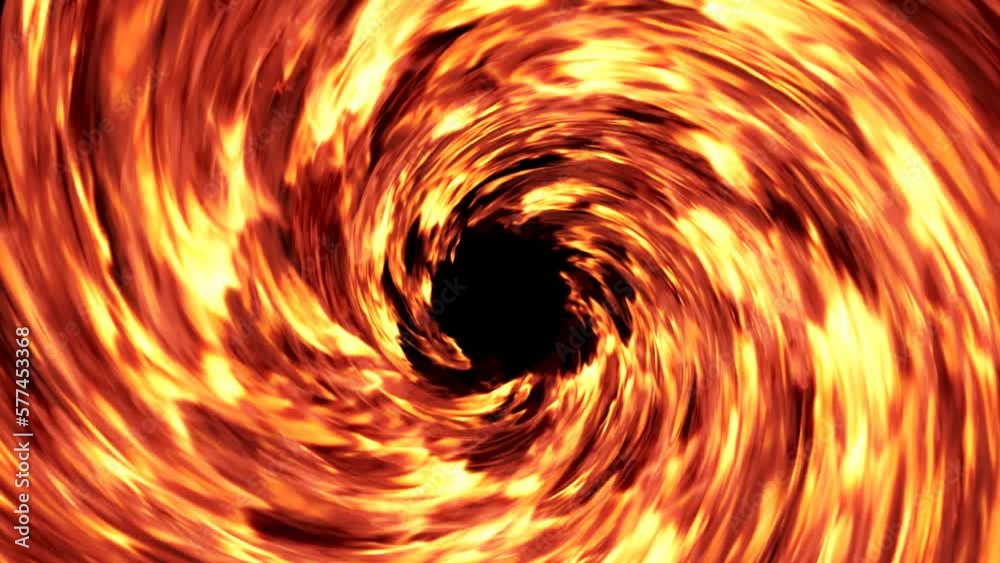 Fire swirling into the center on black background Fire swirling into the center on black background
