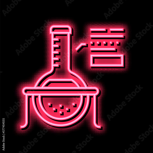 chemical liquid in bulb neon glow icon illustration