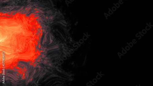 Abstract spreading colorful liquid paint on a black background. Motion. Beautiful energy like flowing digital paint.