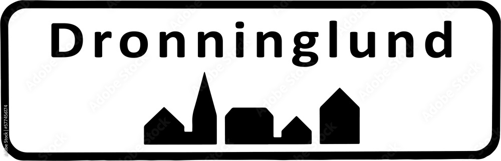 City sign of Dronninglund - Dronninglund Byskilt City sign of Dronninglund - Dronninglund Byskilt
