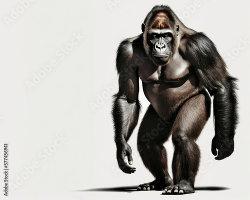 Illustration of Ape isolated on white background. Generative AI