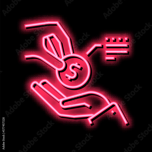 money lend neon glow icon illustration