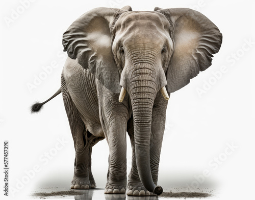 Illustration of Elephant isolated on white background. Generative AI