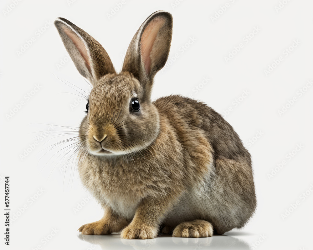 Illustration of Rabbit isolated on white background. Generative AI Illustration of Rabbit isolated on white background. Generative AI