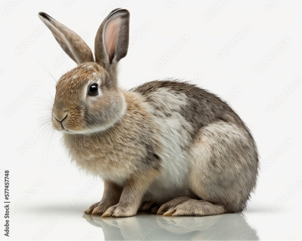 Illustration of Rabbit isolated on white background. Generative AI Illustration of Rabbit isolated on white background. Generative AI