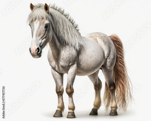 Illustration of Pony isolated on white background. Generative AI