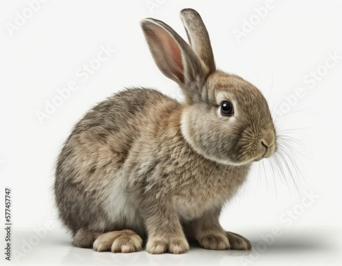 Illustration of Rabbit isolated on white background. Generative AI