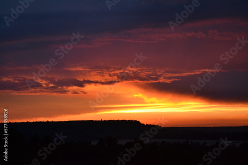 sunset over the city