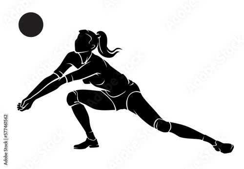 Women's Volleyball Sport, Squat Silhouette