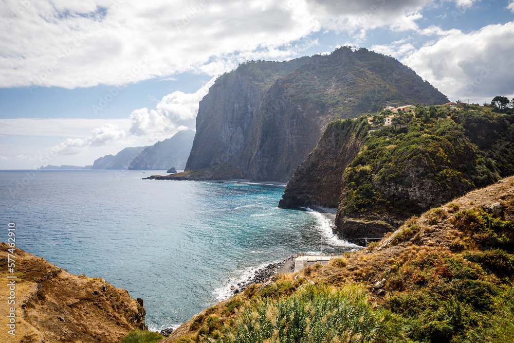 Beautiful green coastline of Madeira island, Portugal.